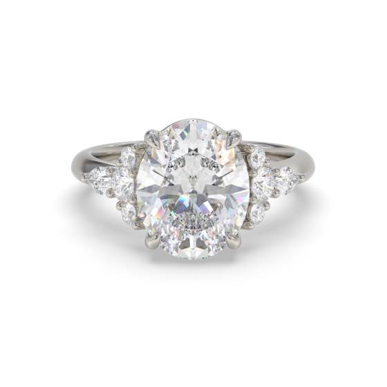 Oval Shoulder Set Engagement Ring
