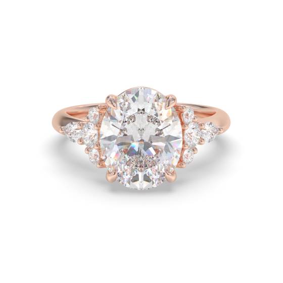 Oval Shoulder Set Engagement Ring