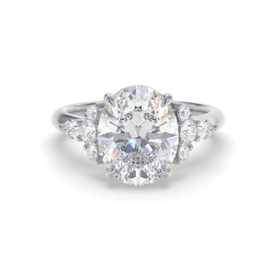 Oval Shoulder Set Engagement Ring