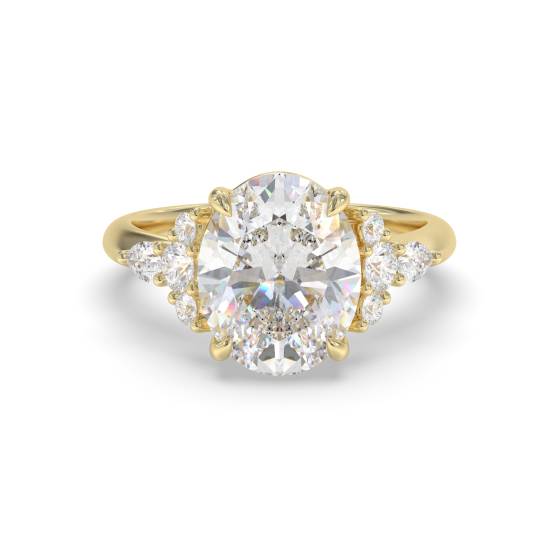 Oval Shoulder Set Engagement Ring