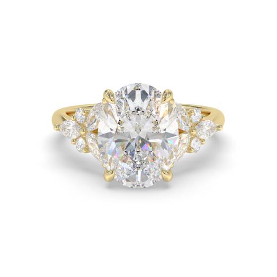 Oval Shoulder Set Engagement Ring