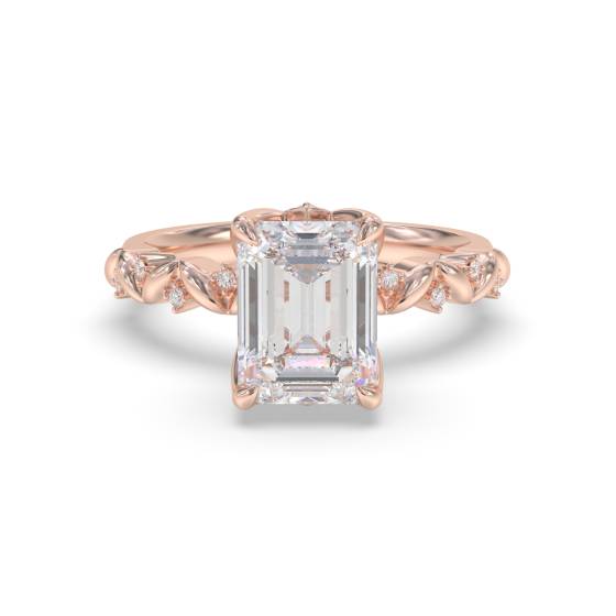 Emerald Shoulder Set Engagement Ring