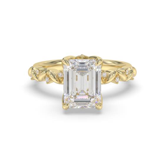 Emerald Shoulder Set Engagement Ring