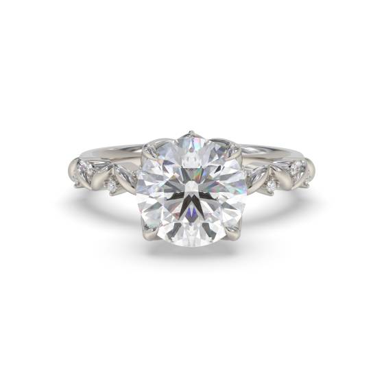 Round Shoulder Set Engagement Ring