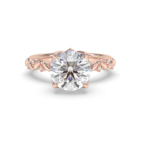 Round Shoulder Set Engagement Ring
