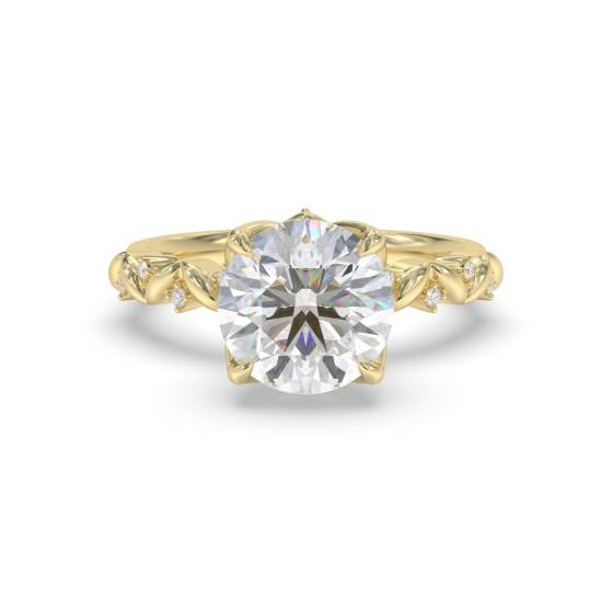 Round Shoulder Set Engagement Ring