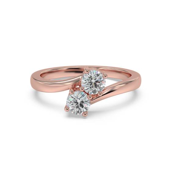 Round Cut Two Stone Diamond Ring