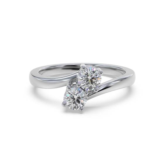 Round Cut Two Stone Diamond Ring
