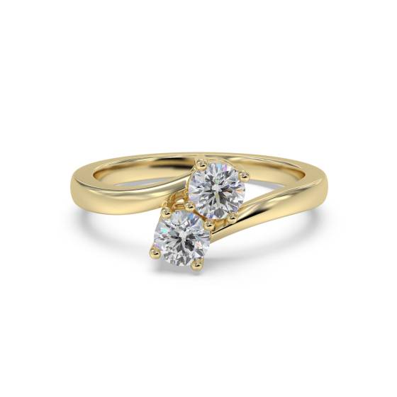 Round Cut Two Stone Diamond Ring