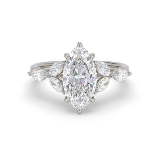 Marquise Shoulder Set Engagement Ring