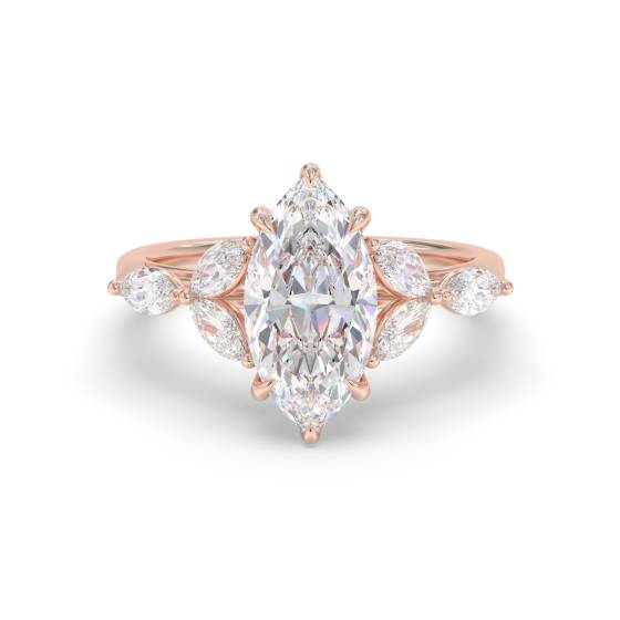 Marquise Shoulder Set Engagement Ring