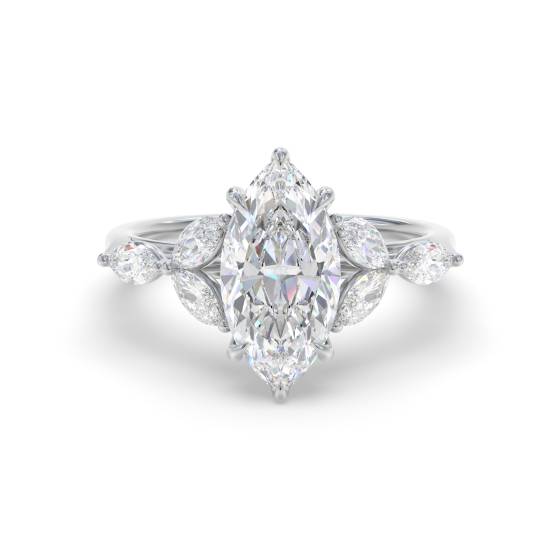 Marquise Shoulder Set Engagement Ring