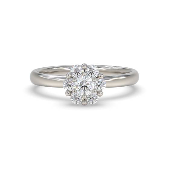Unique Twist Round Diamond Cluster Ring