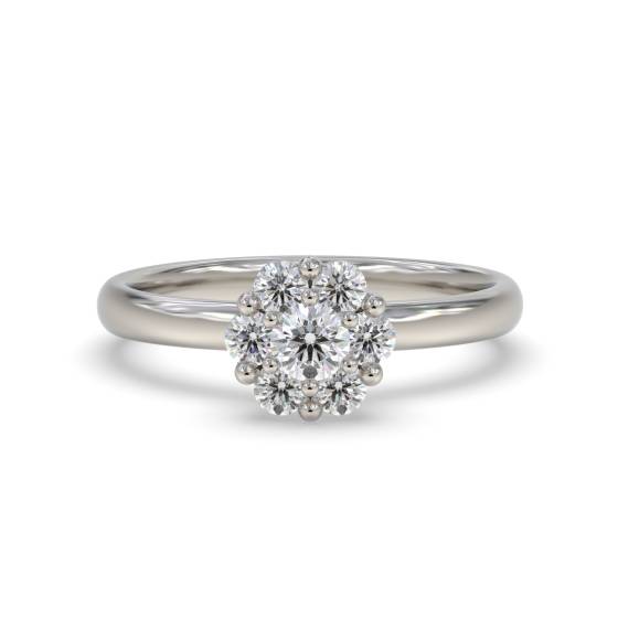 Unique Twist Round Diamond Cluster Ring