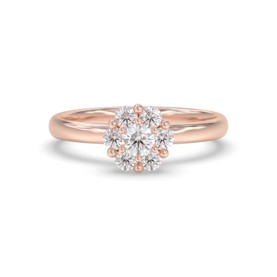 Unique Twist Round Diamond Cluster Ring