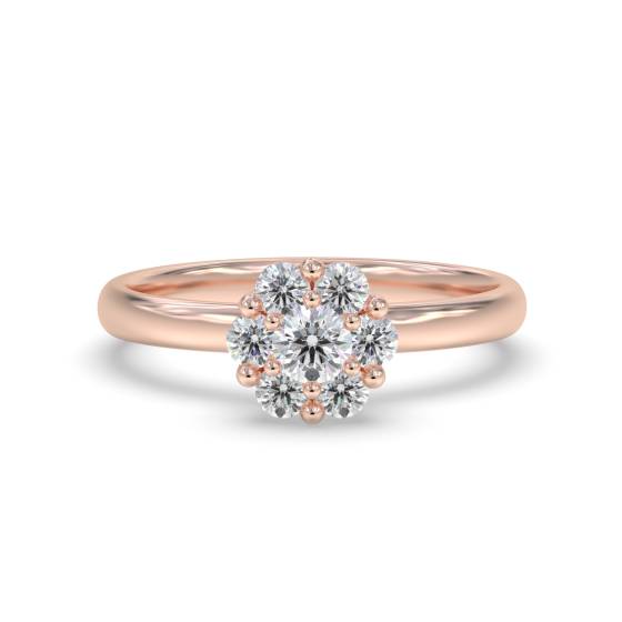 Unique Twist Round Diamond Cluster Ring