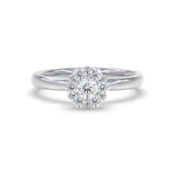 Unique Twist Round Diamond Cluster Ring