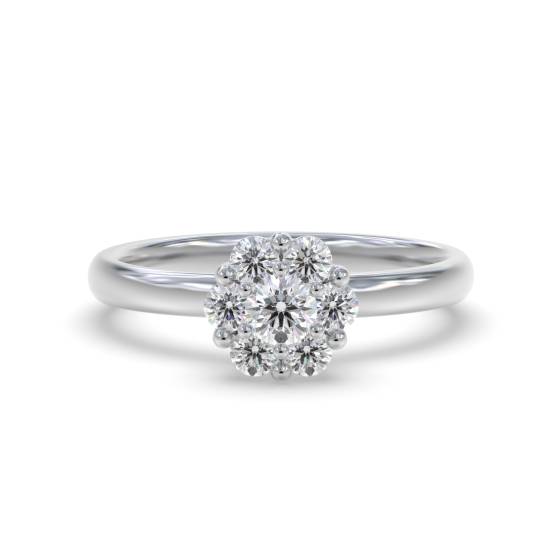 Unique Twist Round Diamond Cluster Ring