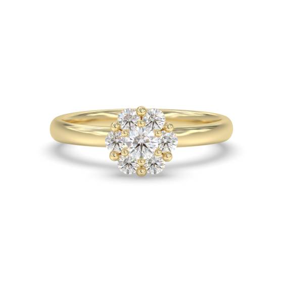 Unique Twist Round Diamond Cluster Ring
