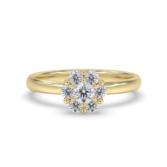 Unique Twist Round Diamond Cluster Ring