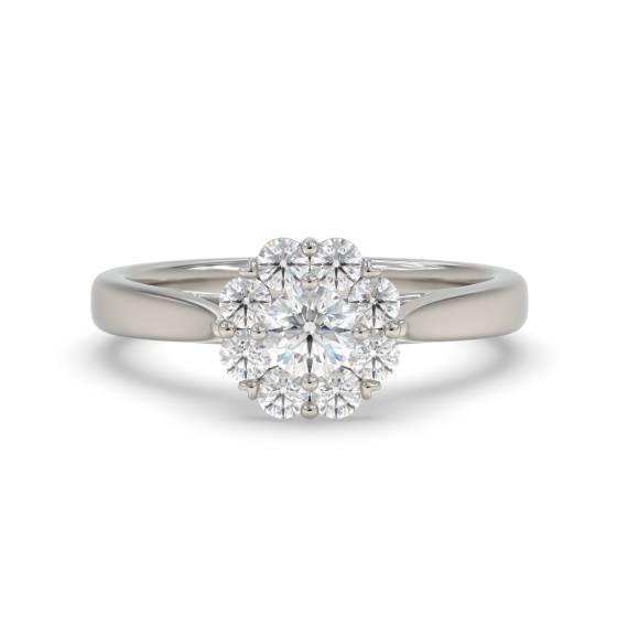 Elegant Round Diamond Cluster Ring