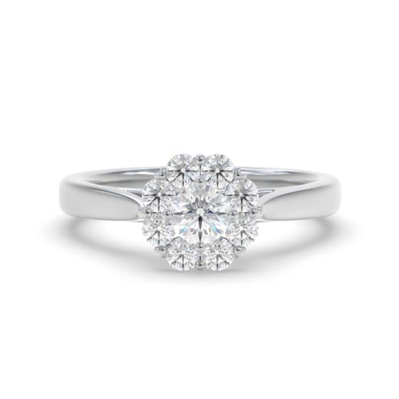 Elegant Round Diamond Cluster Ring