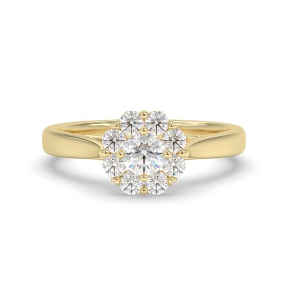 Elegant Round Diamond Cluster Ring