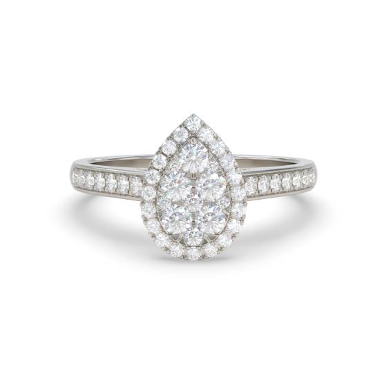 Elegant Round Diamond Cluster Ring