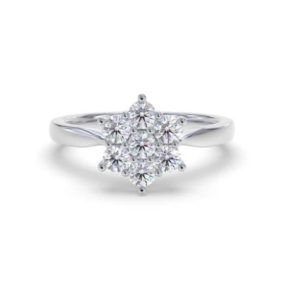 Round Diamond Cluster Ring