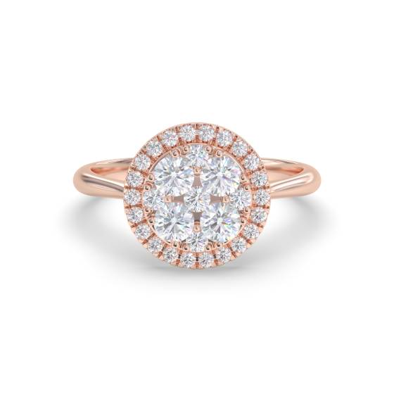 Elegant Round Diamond Cluster Ring
