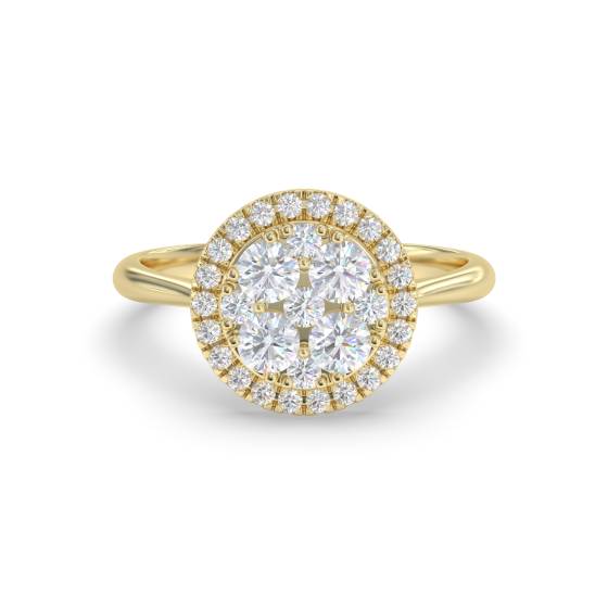 Elegant Round Diamond Cluster Ring