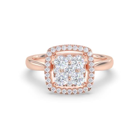 Elegant Round Diamond Cluster Ring