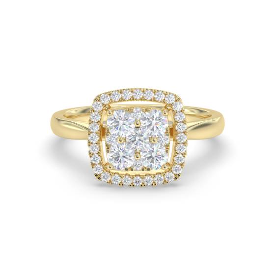 Elegant Round Diamond Cluster Ring