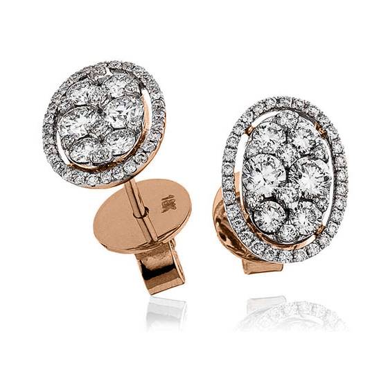 Classic Round Diamond Cluster Earrings
