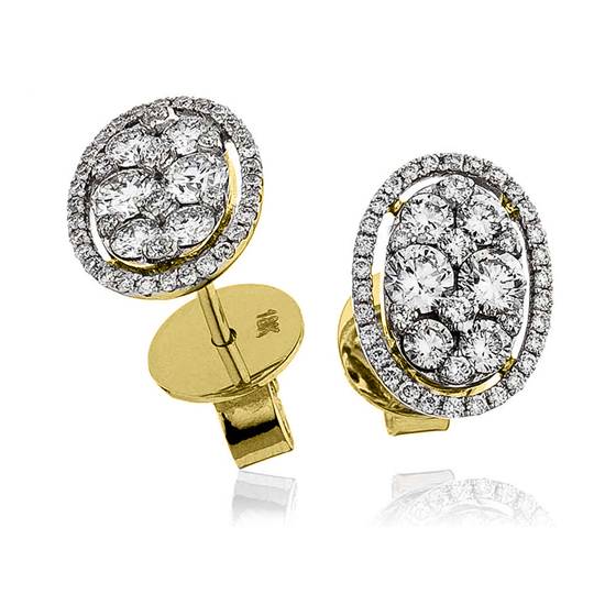 Classic Round Diamond Cluster Earrings