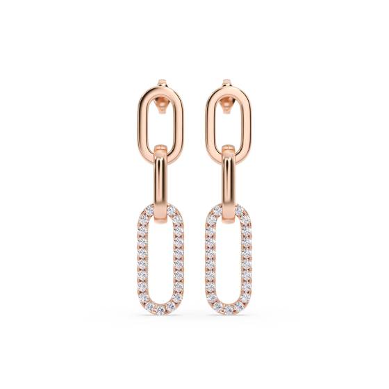 Round Diamond Paper Clip Earrings