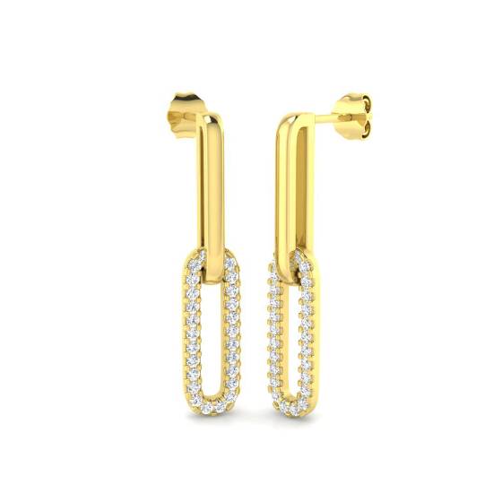 Round Diamond Paper Clip Earrings