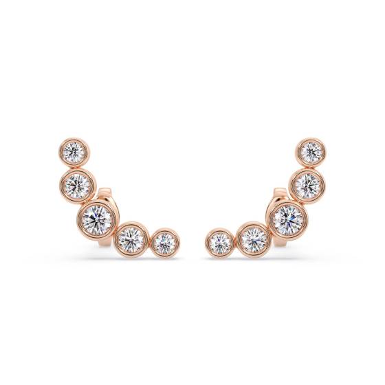 Round Diamond Crawler Earrings