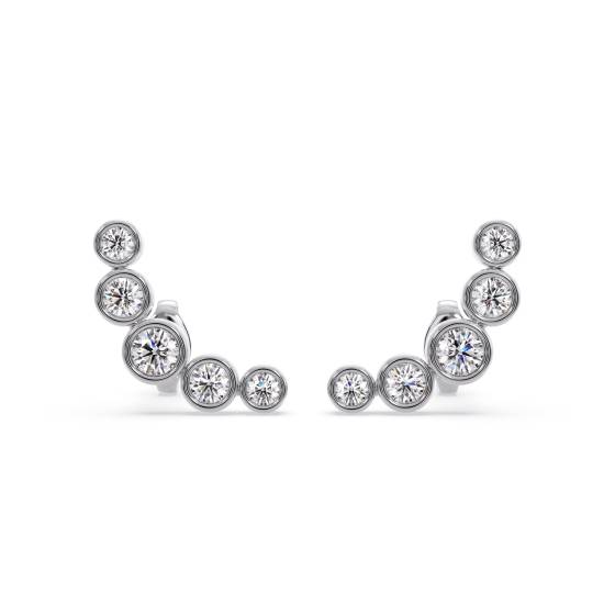 Round Diamond Crawler Earrings