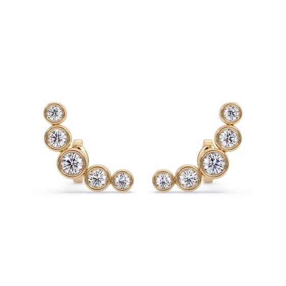 Round Diamond Crawler Earrings