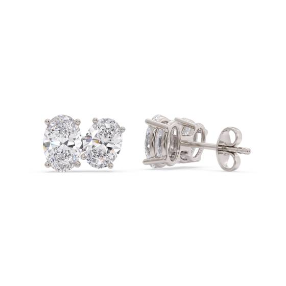 Toi Et Moi Oval Diamond Earrings