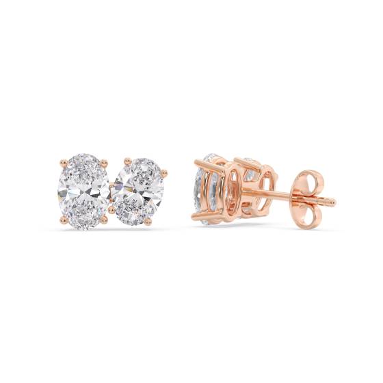 Toi Et Moi Oval Diamond Earrings