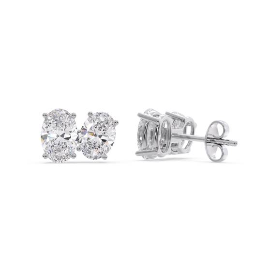 Toi Et Moi Oval Diamond Earrings