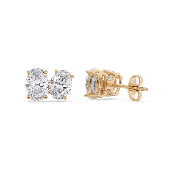 Toi Et Moi Oval Diamond Earrings