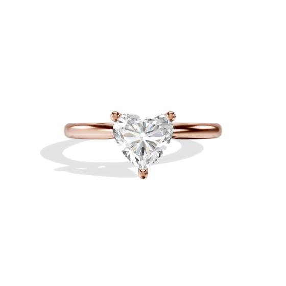 Heart Diamond Solitaire Engagement Ring