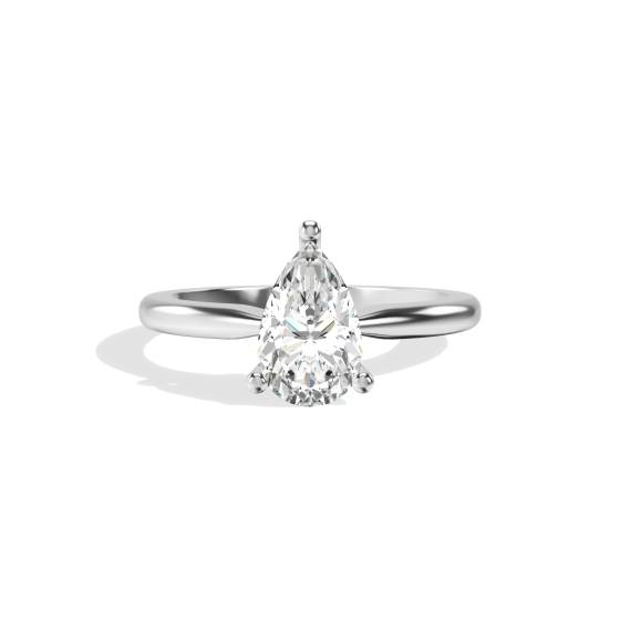 Pear Diamond Solitaire Engagement Ring