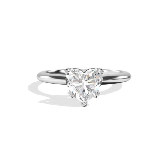 Heart Diamond Solitaire Engagement Ring