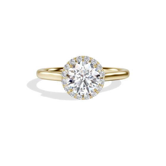 Runder Diamantring mit einzelnem Halo