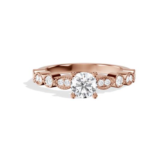Verlobungsring mit Infinity Twist und rundem Diamanten
