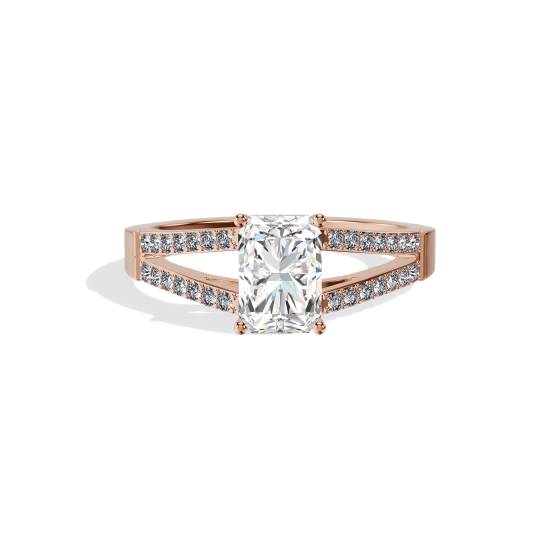 Ring mit strahlendem Diamant-Schulterset